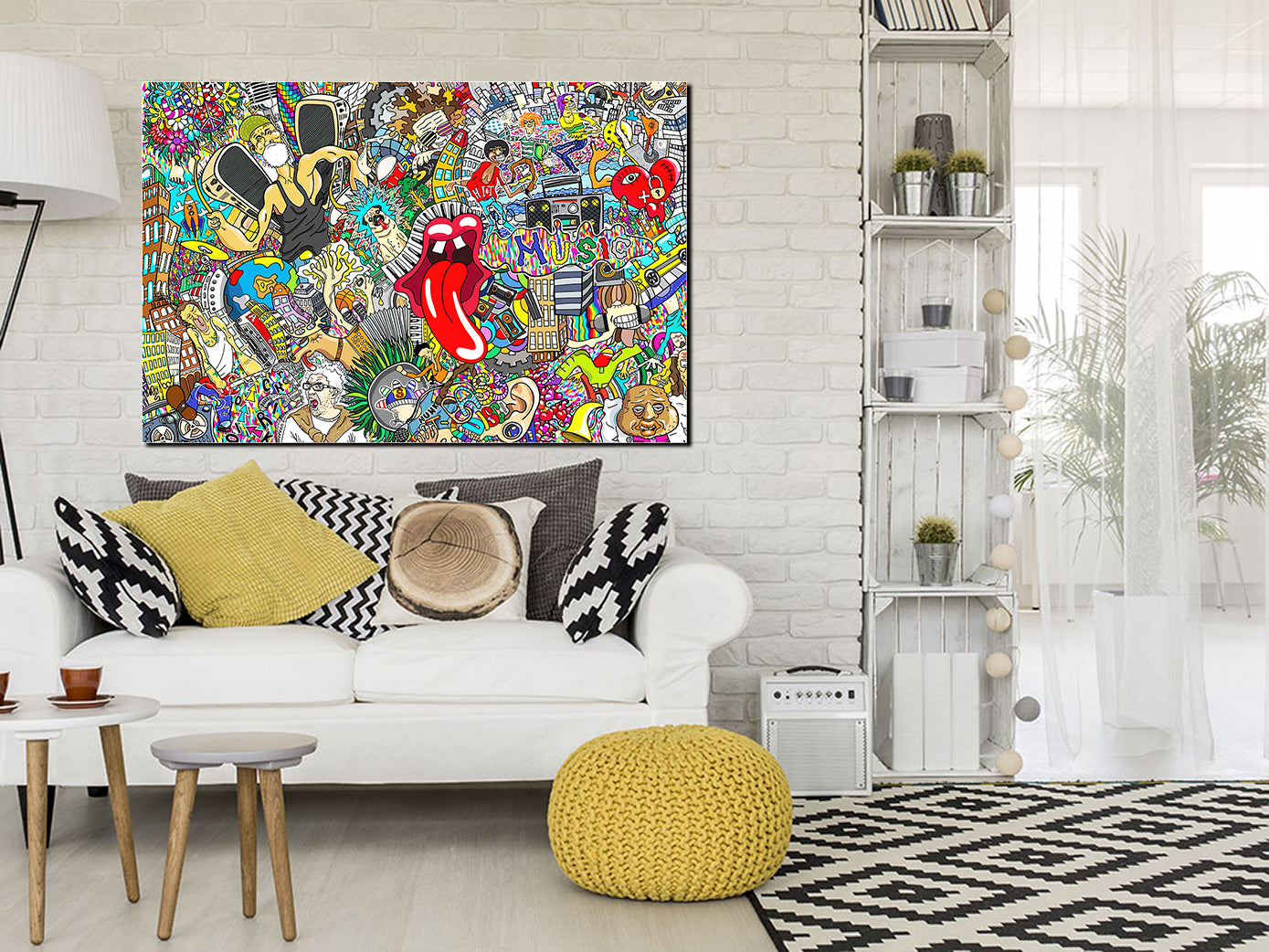 tableau décoratif - Graffiti Music - vinyle mat sur mdf - 120 x 80 cm