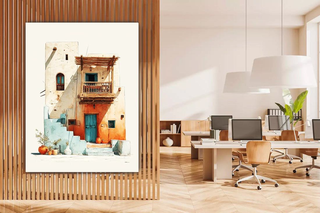 tableau 90x120 cm "La Maison des Jarres"