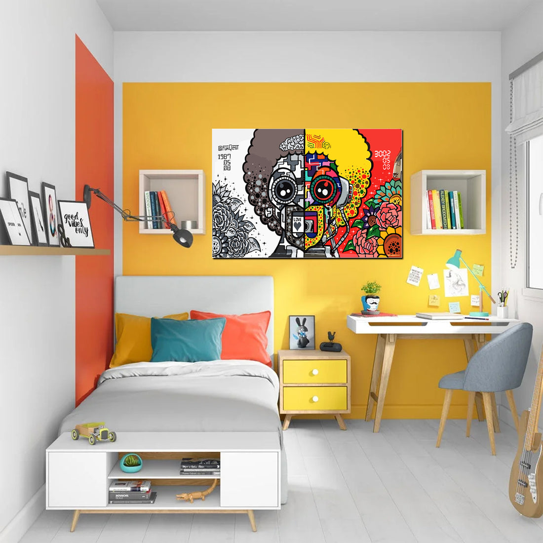 Tableau décoratif - Graffiti Man 80-53 cm - vinyle mat