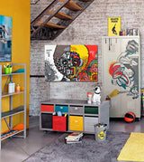 Tableau décoratif - Graffiti Man 80-53 cm - vinyle mat