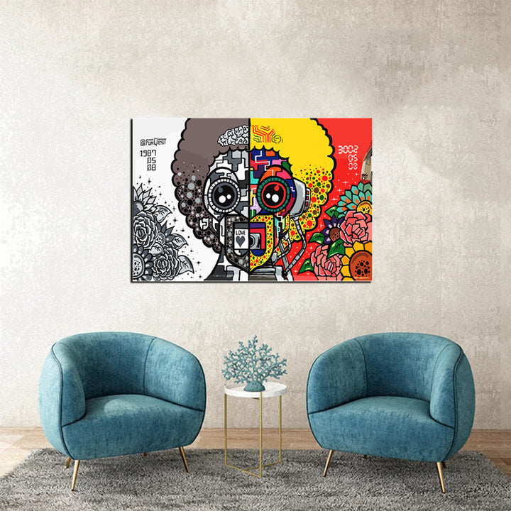 Tableau décoratif - Graffiti Man 80-53 cm - vinyle mat