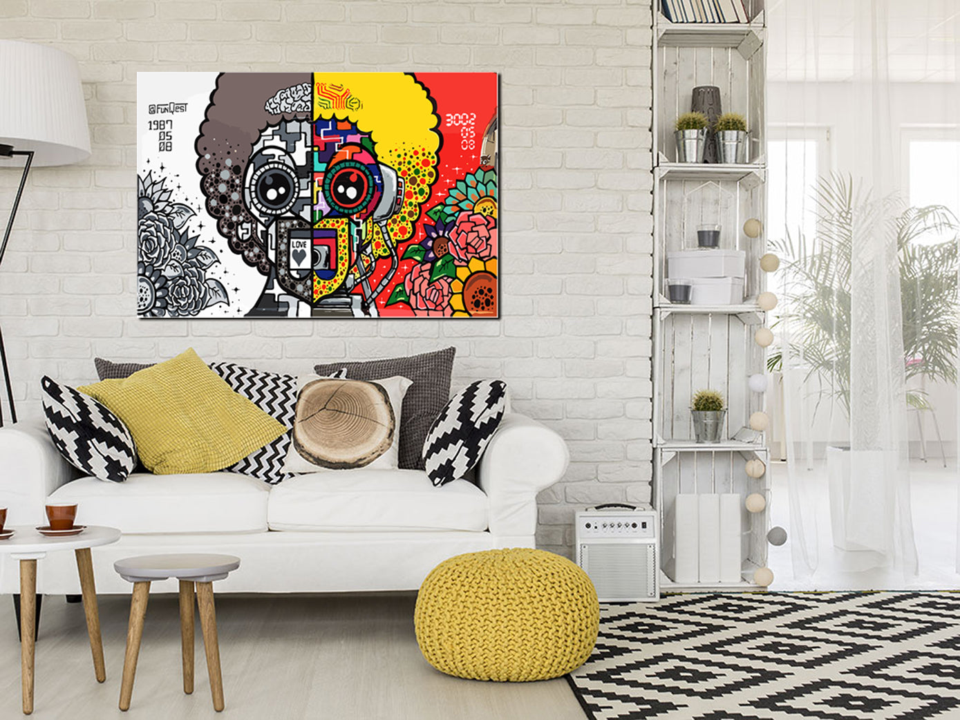 Tableau décoratif - Graffiti Man 80-53 cm - vinyle mat