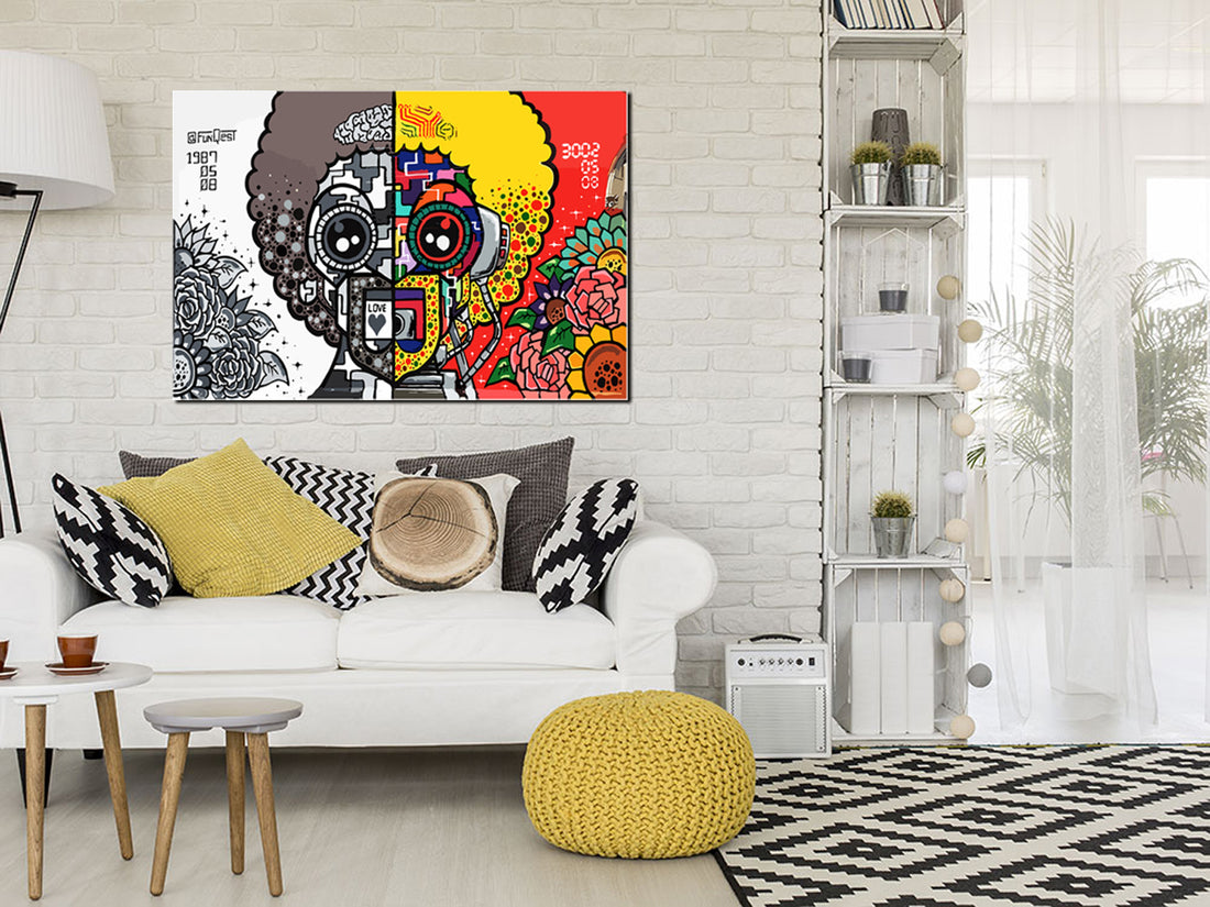 Tableau décoratif - Graffiti Man 80-53 cm - vinyle mat