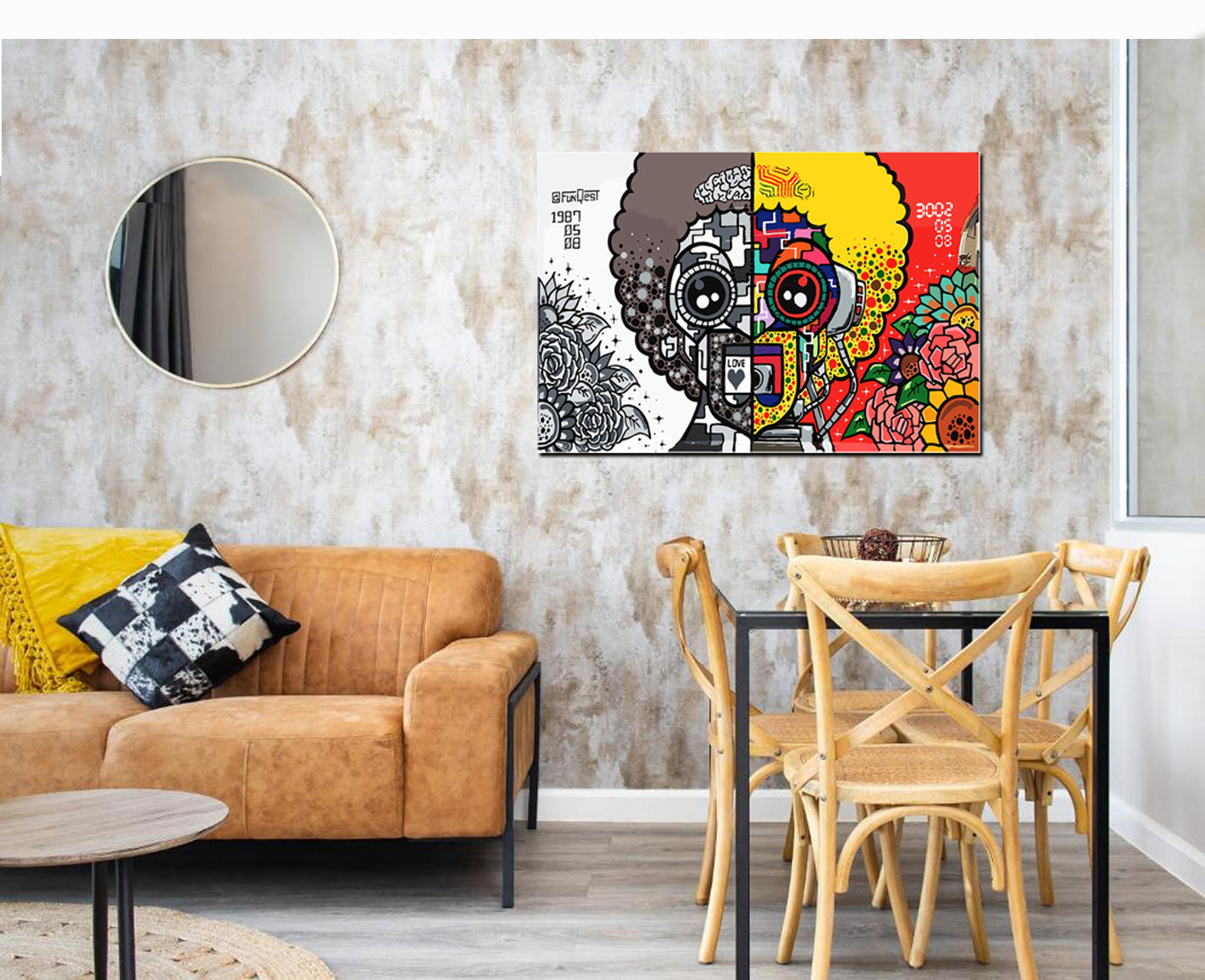 Tableau décoratif - Graffiti Man 80-53 cm - vinyle mat