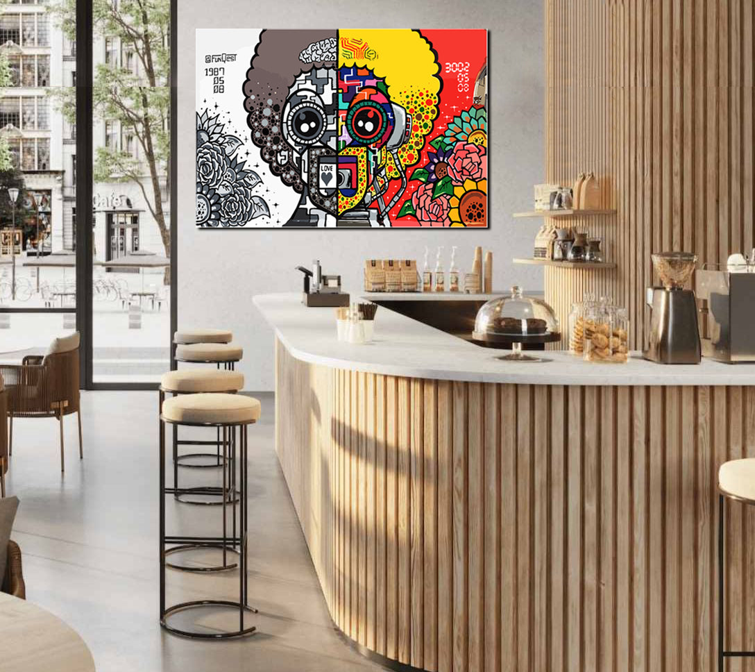 Tableau décoratif - Graffiti Man 80-53 cm - vinyle mat