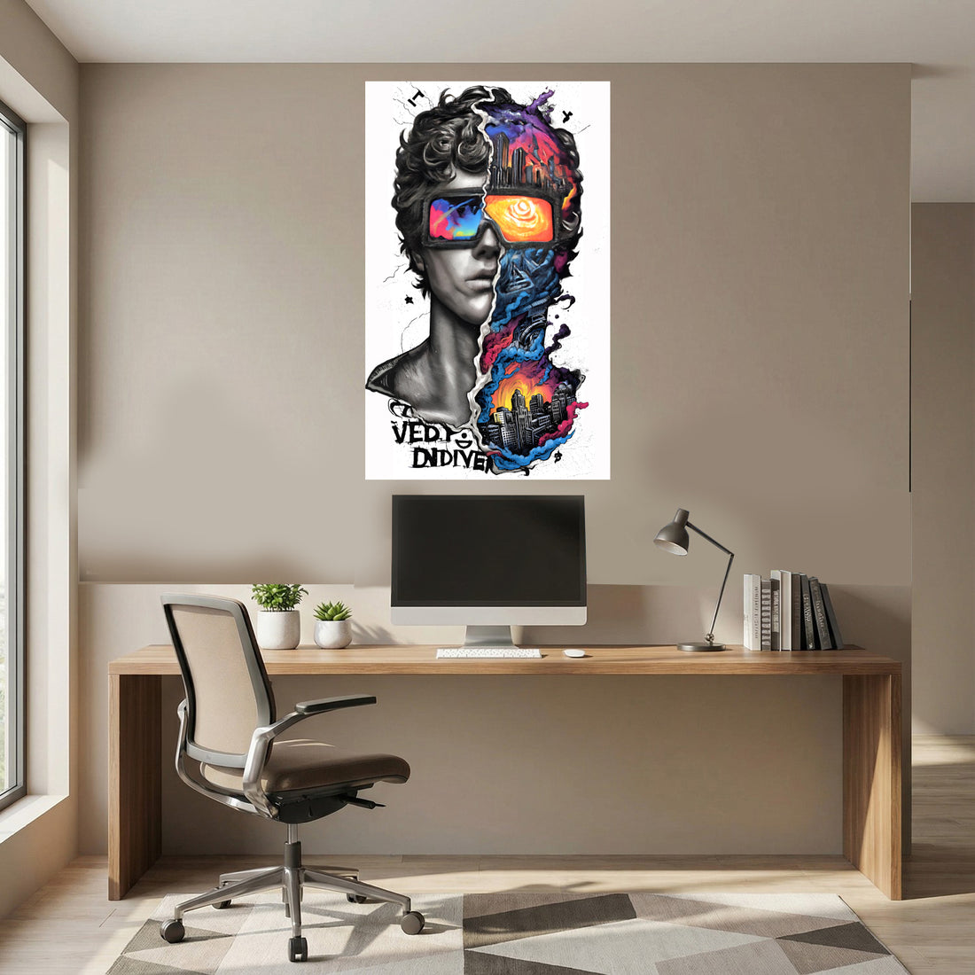 tableau "Cyber-Mind" en vinyle sur mdf