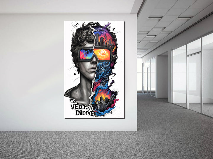tableau "Cyber-Mind" en vinyle sur mdf