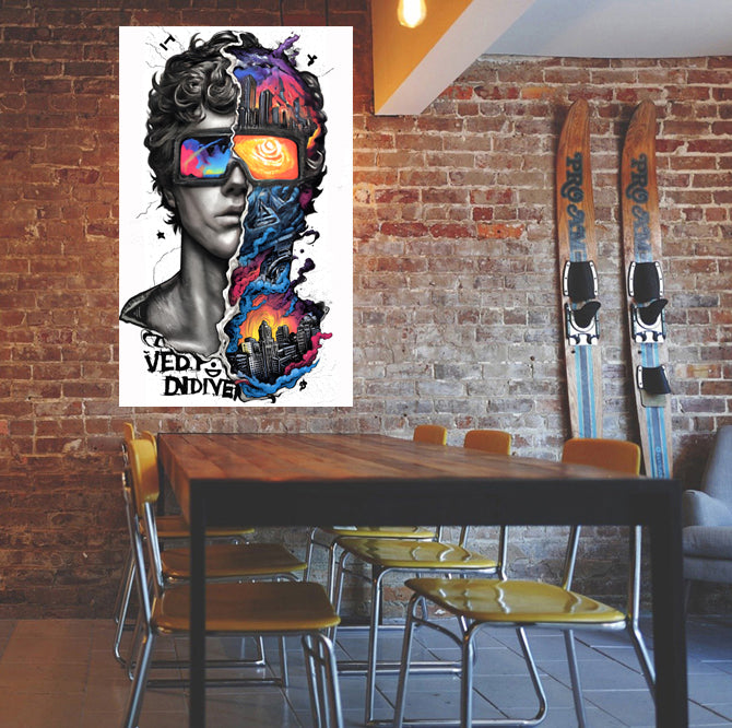 tableau "Cyber-Mind" en vinyle sur mdf