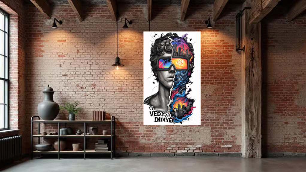 tableau "Cyber-Mind" en vinyle sur mdf