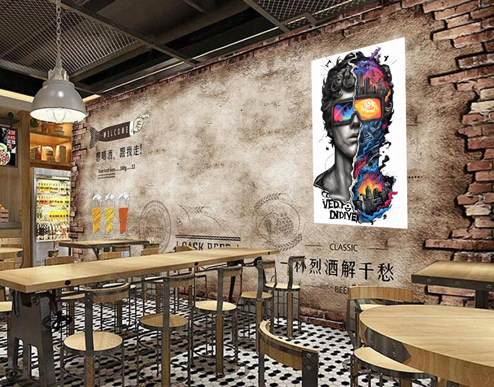 tableau "Cyber-Mind" en vinyle sur mdf