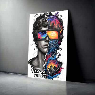 tableau "Cyber-Mind" en vinyle sur mdf
