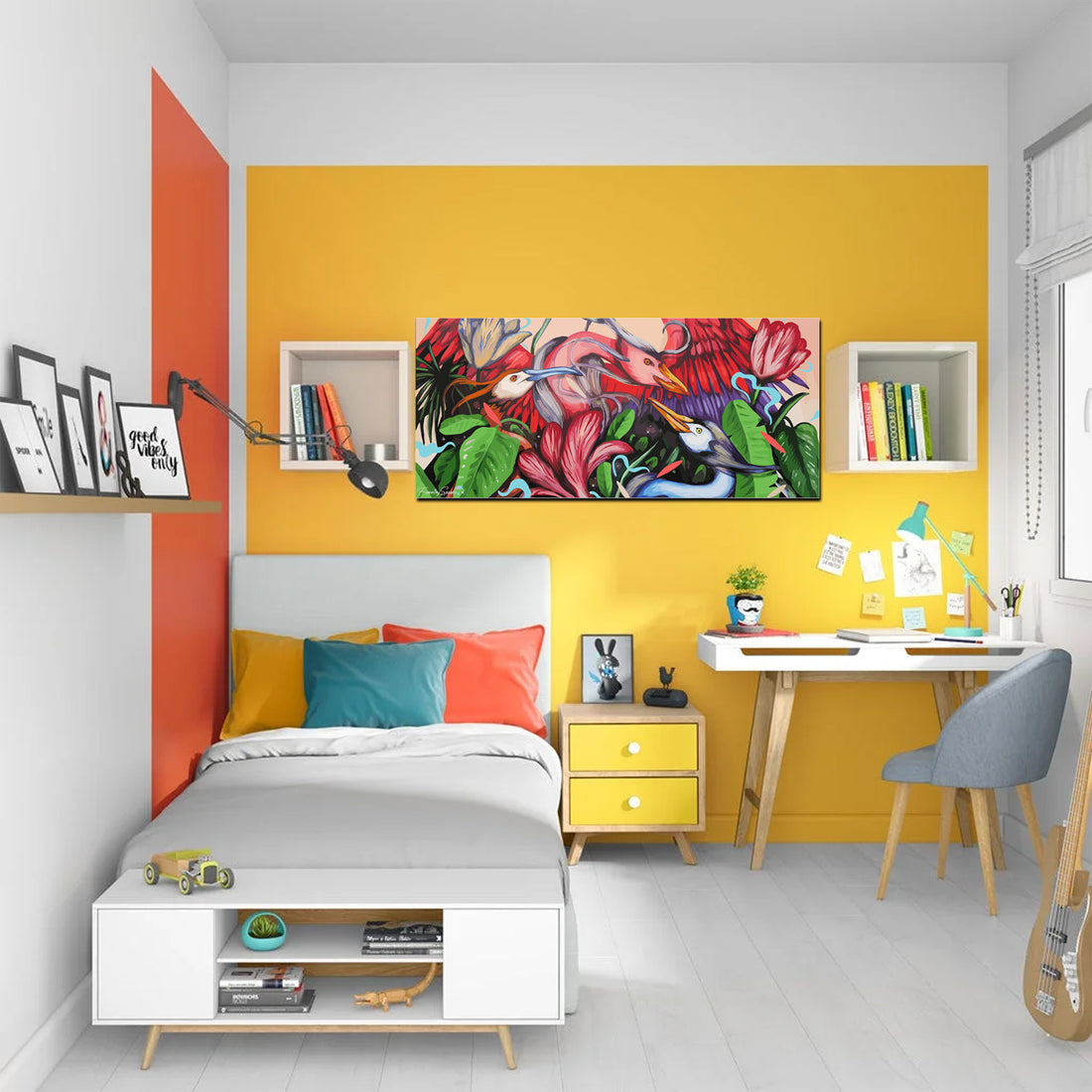 Tableau décoratif - Graffiti Oie 120-50 cm - vinyle mat