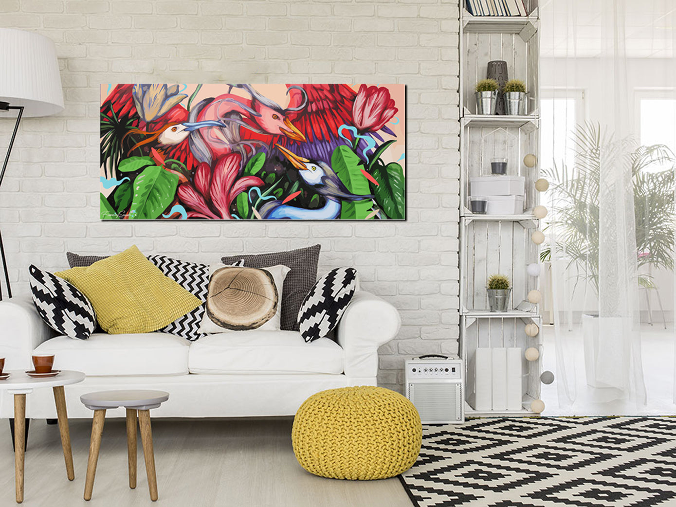 Tableau décoratif - Graffiti Oie 120-50 cm - vinyle mat