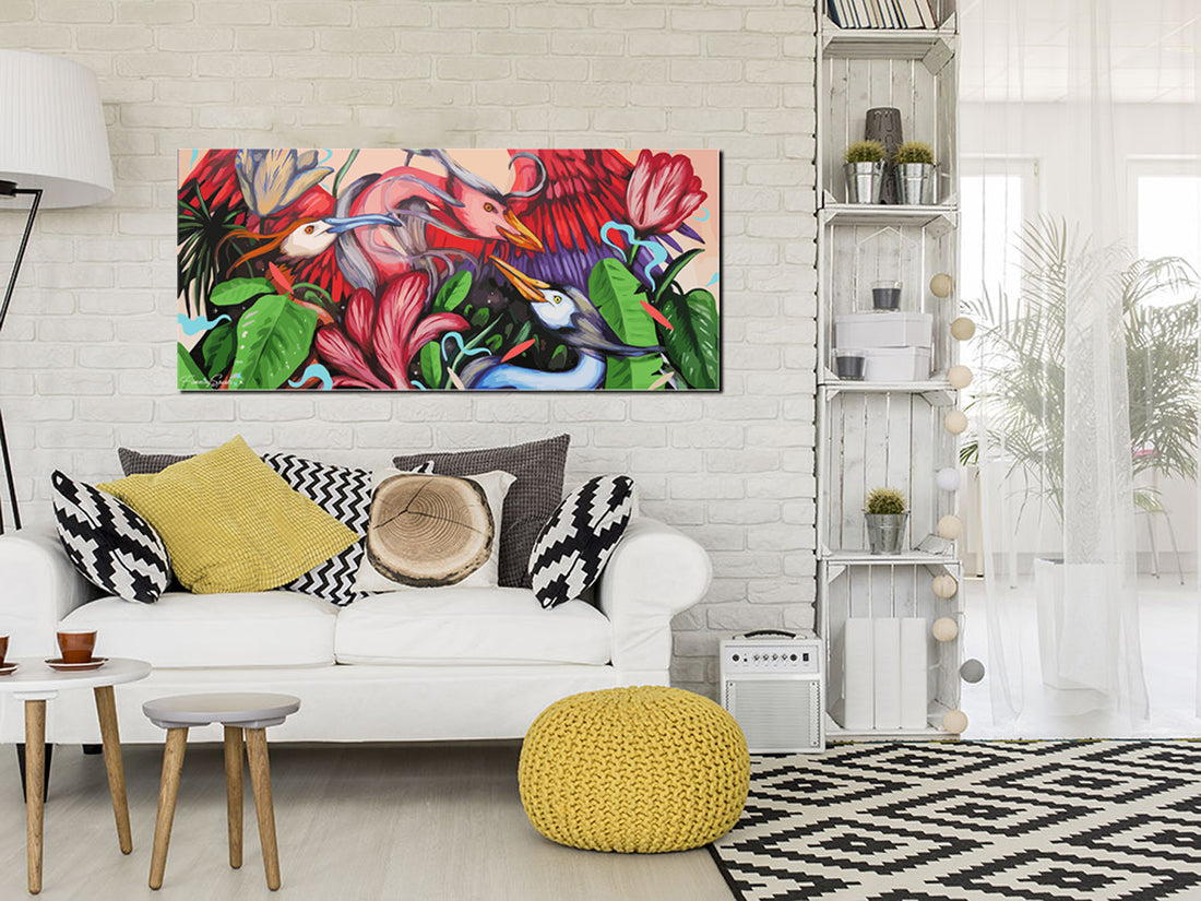 Tableau décoratif - Graffiti Oie 120-50 cm - vinyle mat