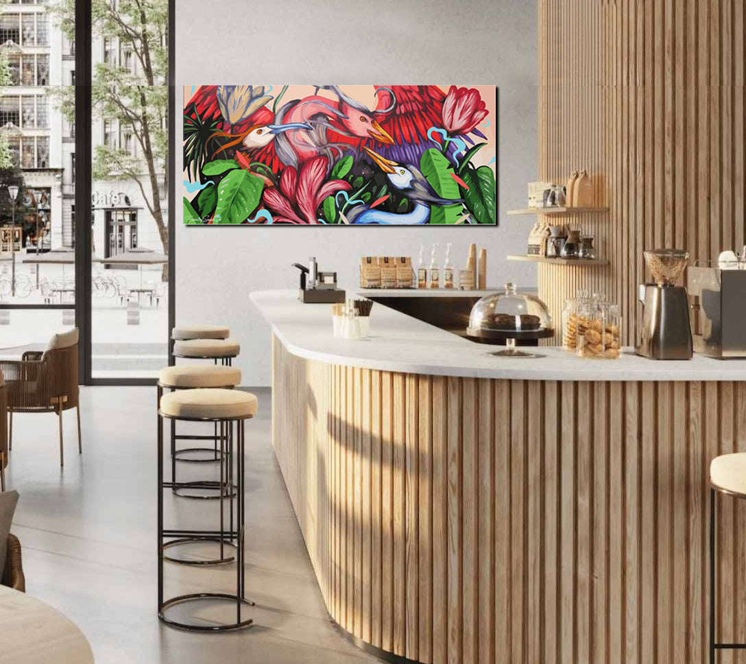 Tableau décoratif - Graffiti Oie 120-50 cm - vinyle mat