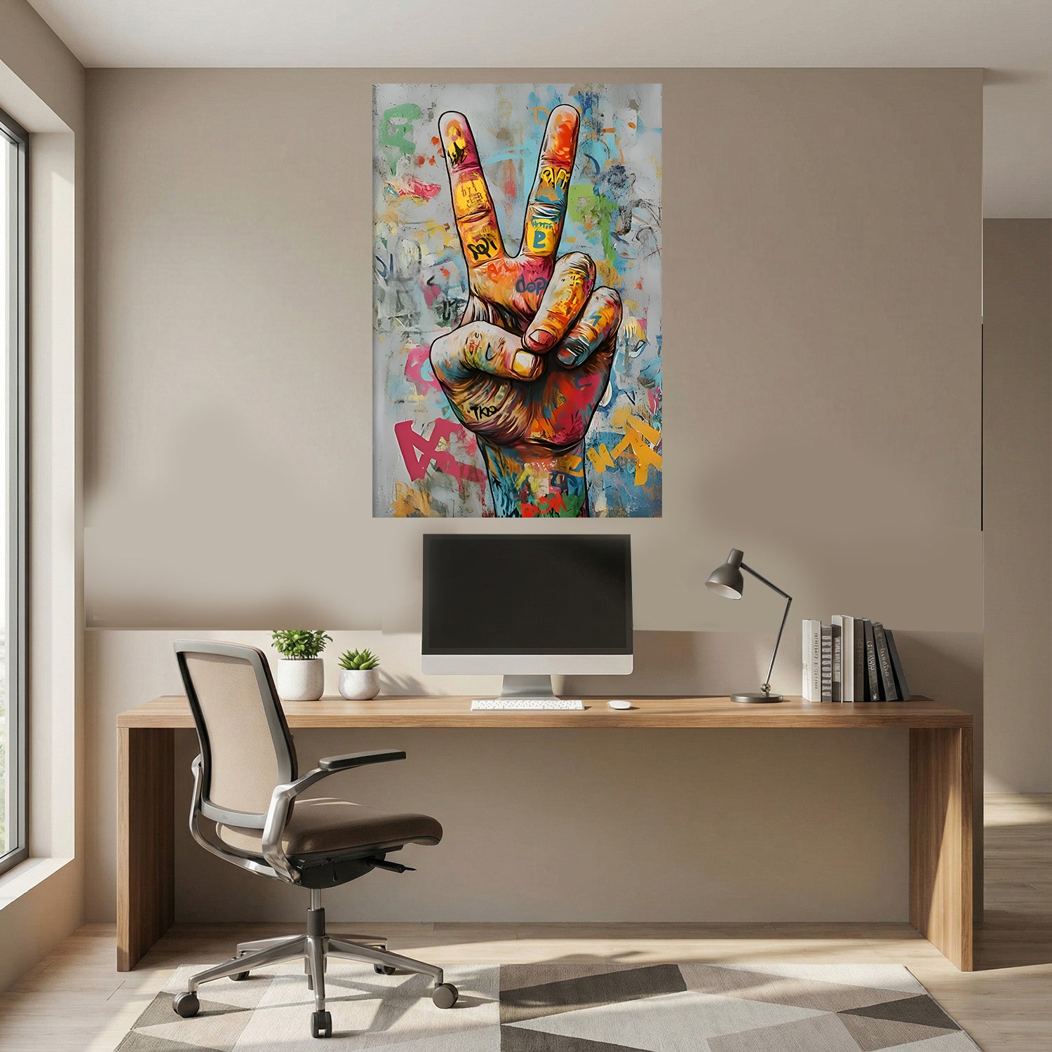 Tableau Street Art Contemporain - Geste de la Paix