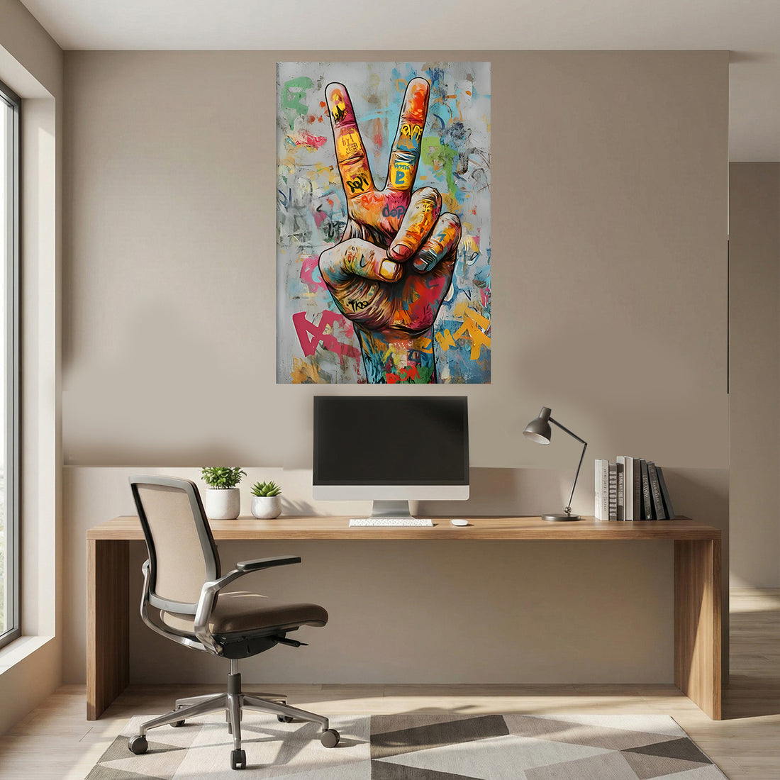 Tableau Street Art Contemporain - Geste de la Paix