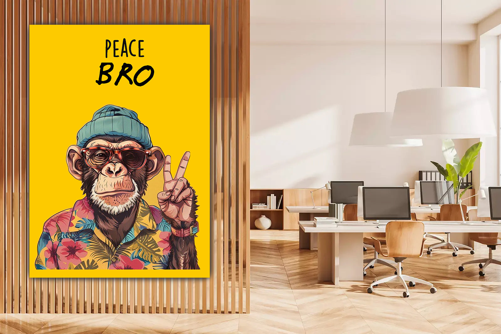 tableau vinyle sur mdf - Peace Bro