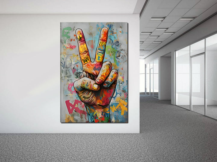 Tableau Street Art Contemporain - Geste de la Paix