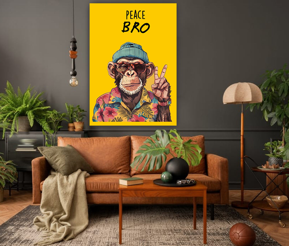 tableau vinyle sur mdf - Peace Bro