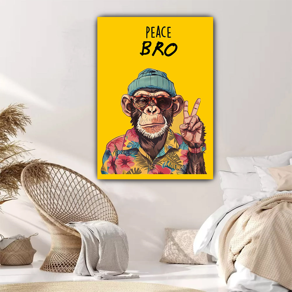 tableau vinyle sur mdf - Peace Bro