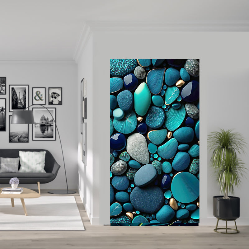 tableau décoratif  pierre bleu vert royale  - bâche enduis - 80-140 cm