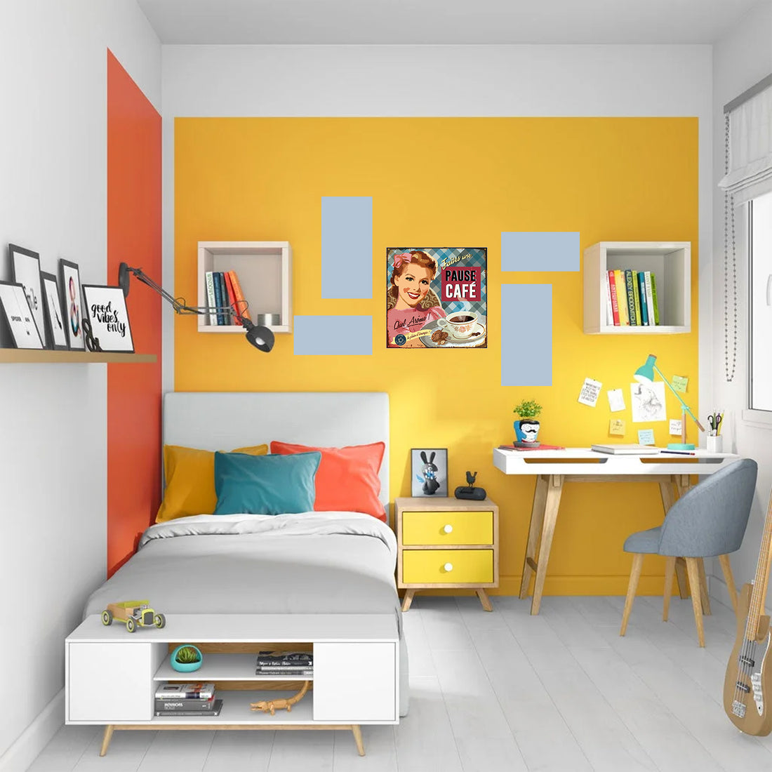 tableau décoratif -Pause-Café 30-30 cm  - vinyle mat