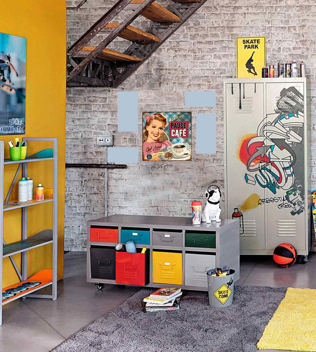 tableau décoratif -Pause-Café 30-30 cm  - vinyle mat