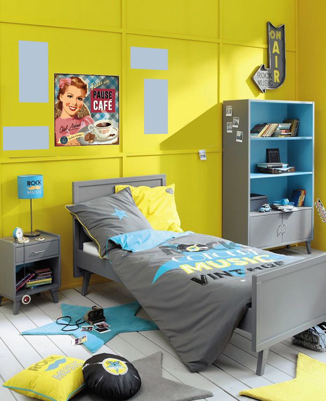 tableau décoratif -Pause-Café 30-30 cm  - vinyle mat