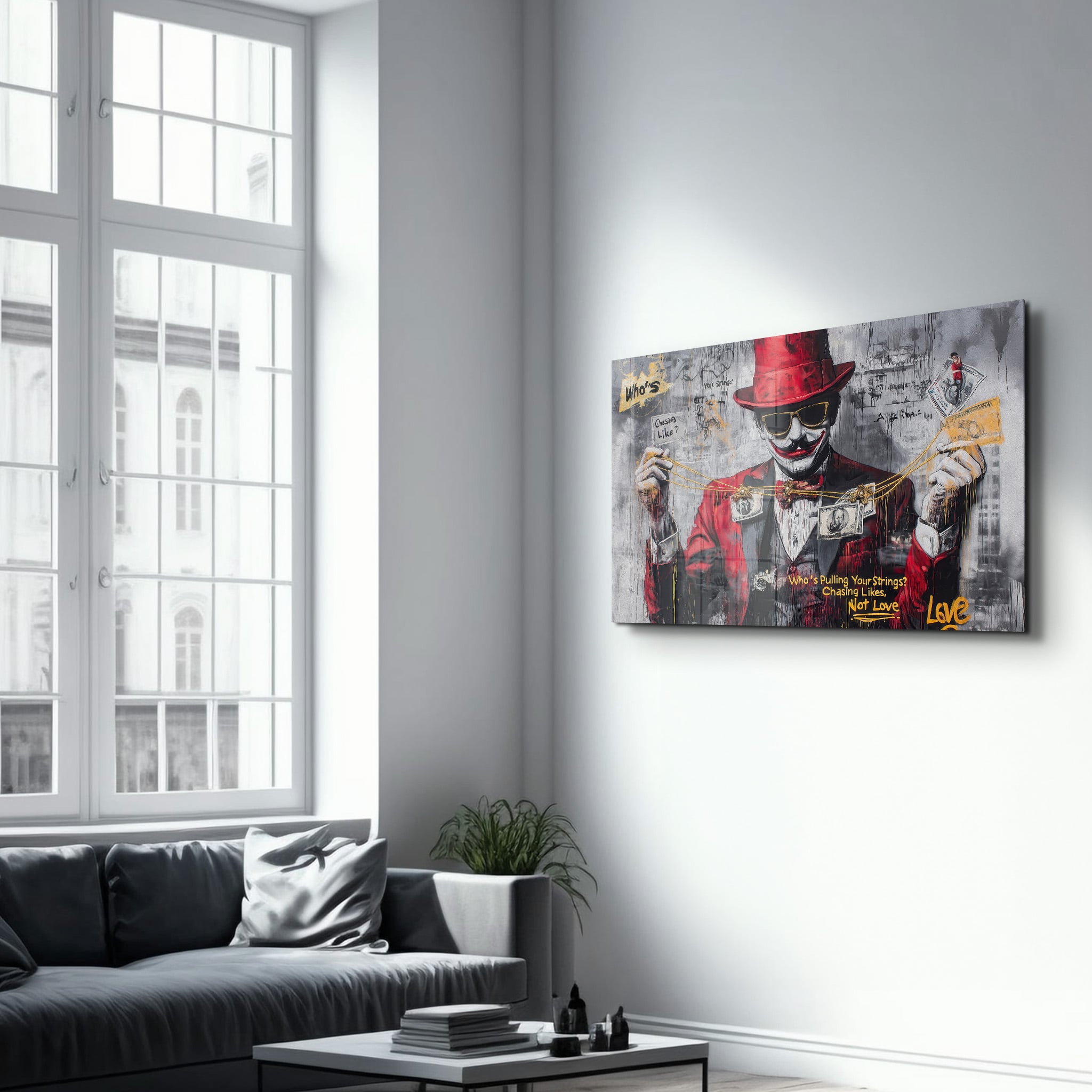 Tableau Pop Art – Marionnettiste & Argent