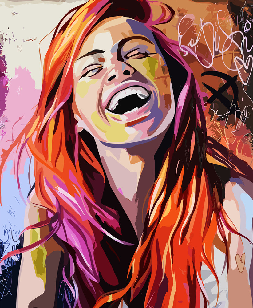 Tableau décoratif - sourire de femme - vinyle sur mdf - 80 x 100 cm