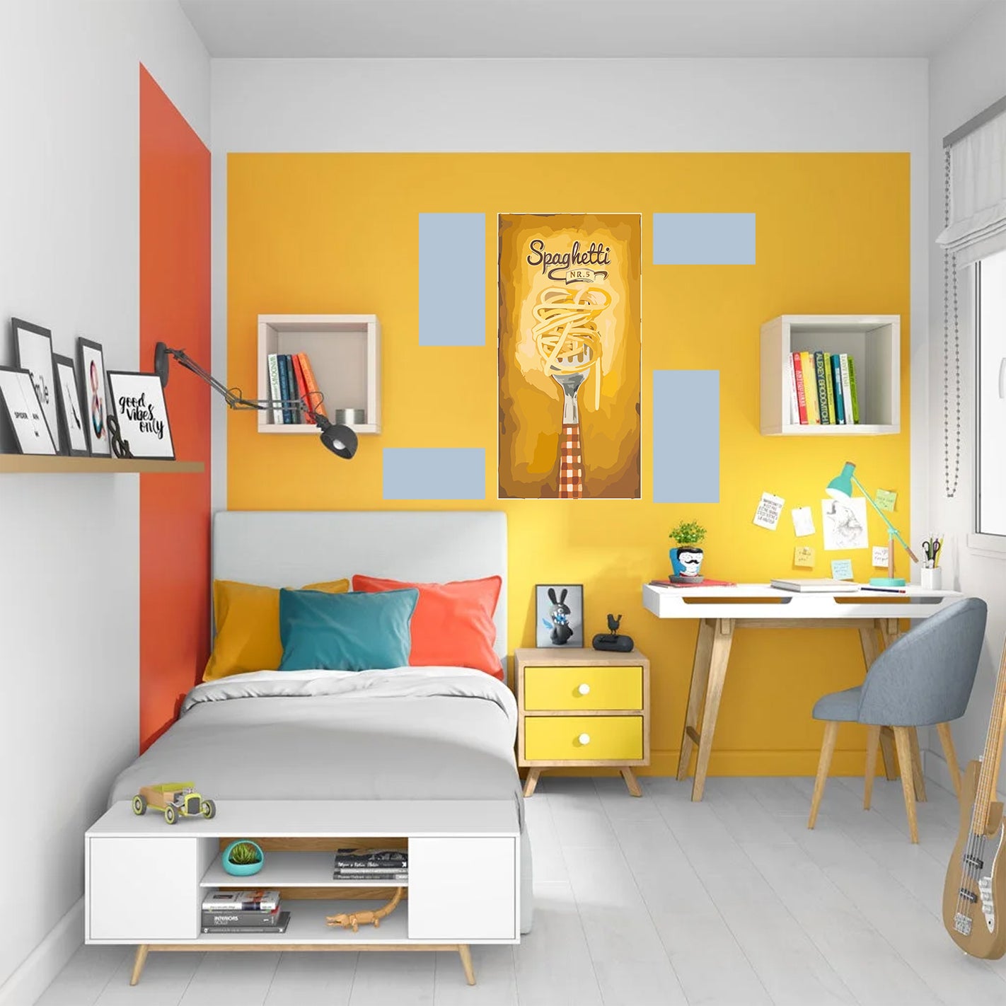 Tableau décoratif - Spaguitti 40-20 cm - vinyle mat