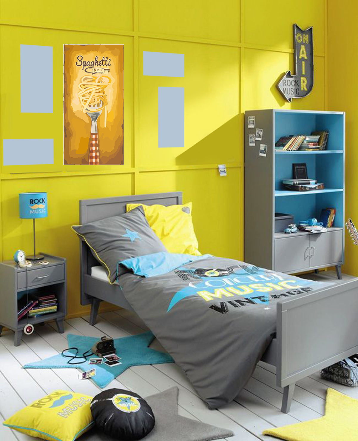 Tableau décoratif - Spaguitti 40-20 cm - vinyle mat