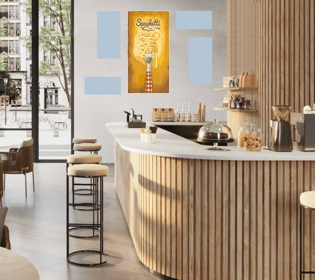 Tableau décoratif - Spaguitti 40-20 cm - vinyle mat