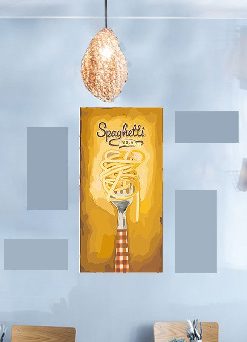 Tableau décoratif - Spaguitti 40-20 cm - vinyle mat