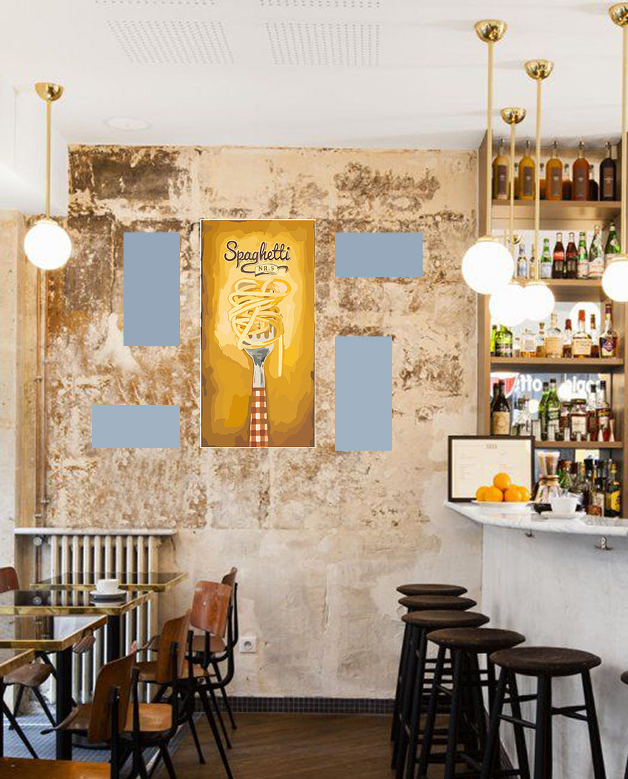 Tableau décoratif - Spaguitti 40-20 cm - vinyle mat