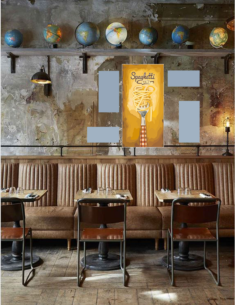 Tableau décoratif - Spaguitti 40-20 cm - vinyle mat