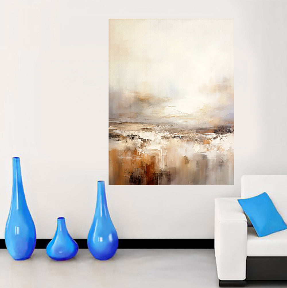 tableau aquarelle beige - 80x100 cm