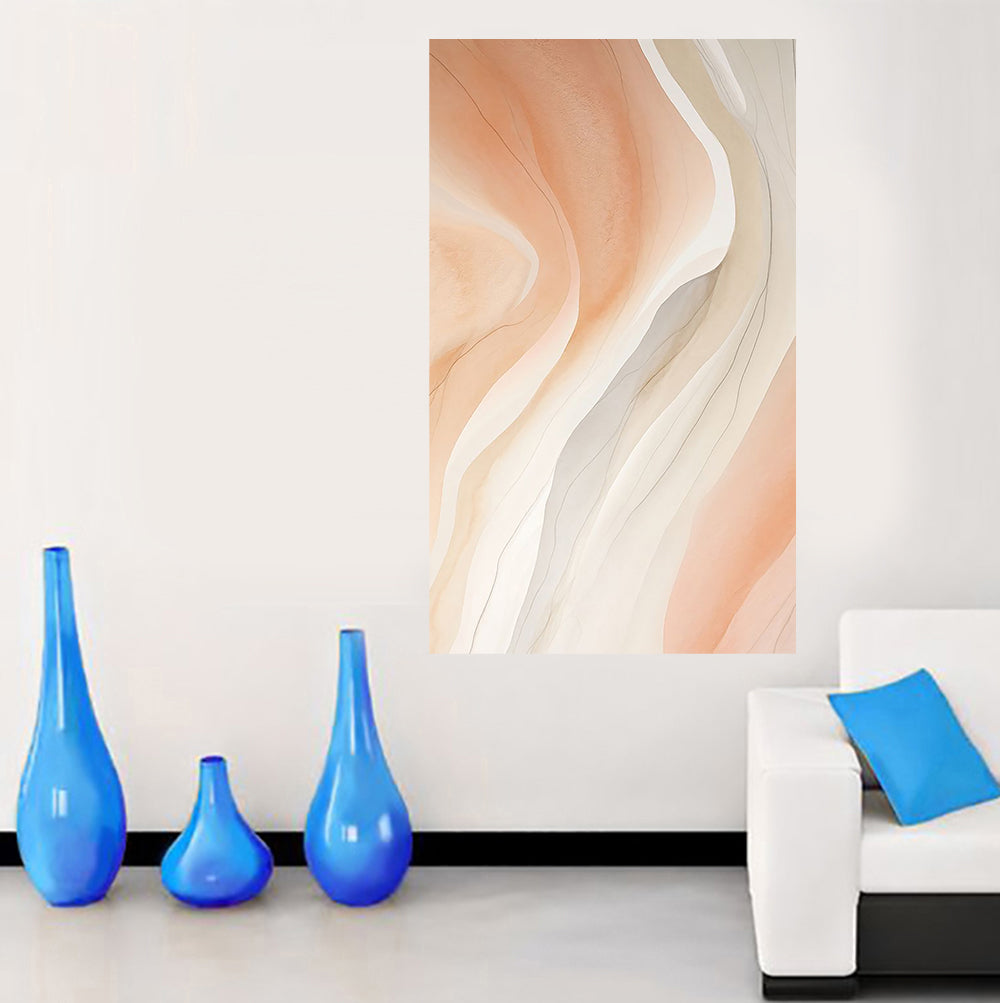 tableau feuille beige - 70x120 cm