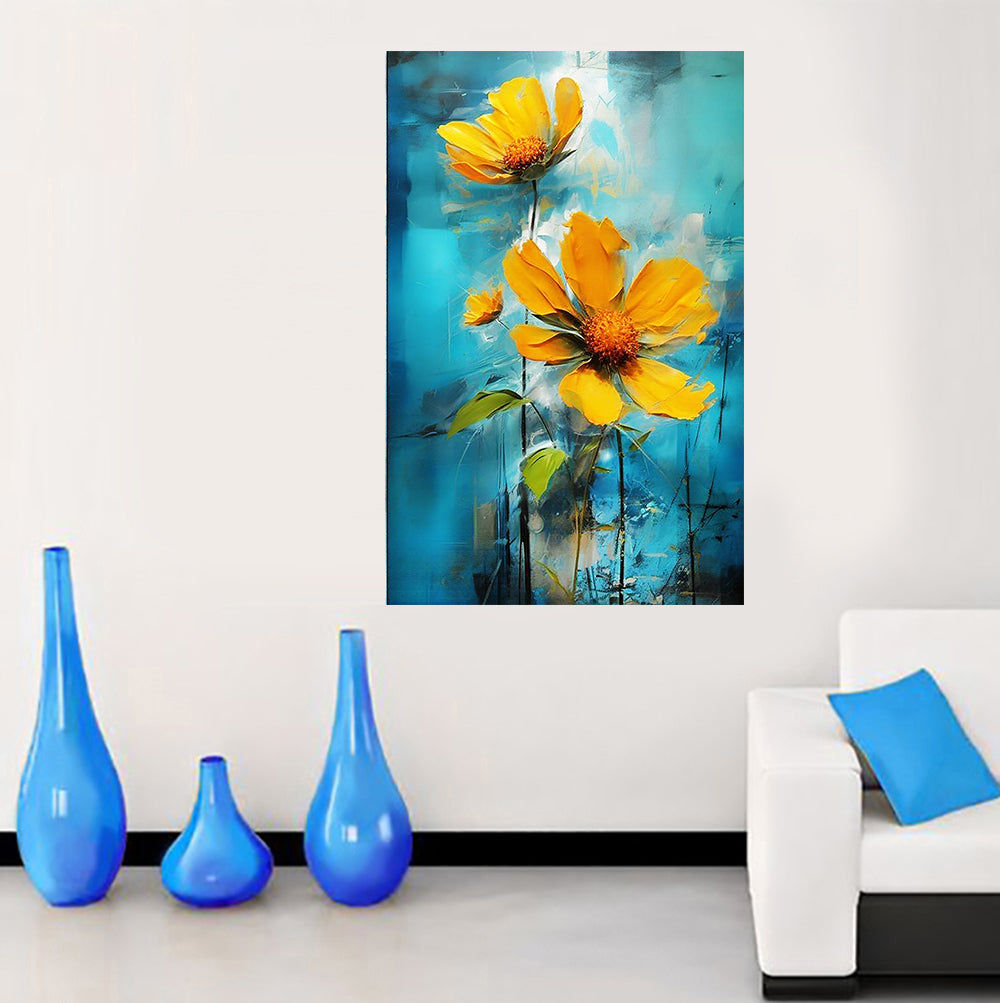 tableau  Fleur jaune - 80x120 cm