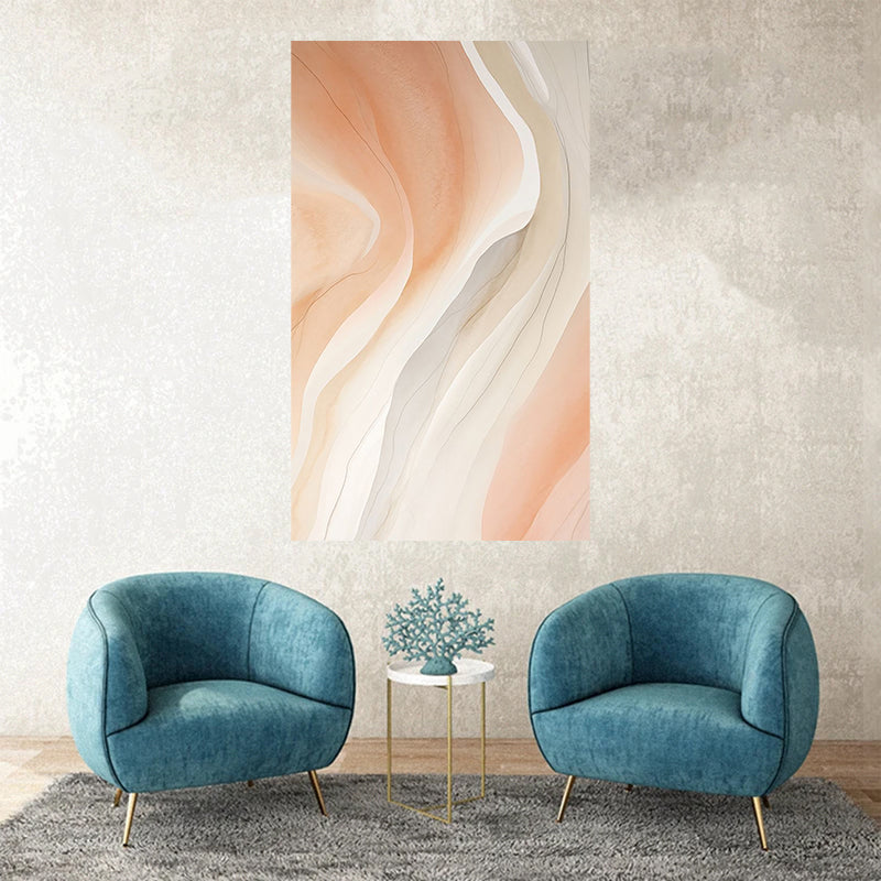 tableau feuille beige - 70x120 cm