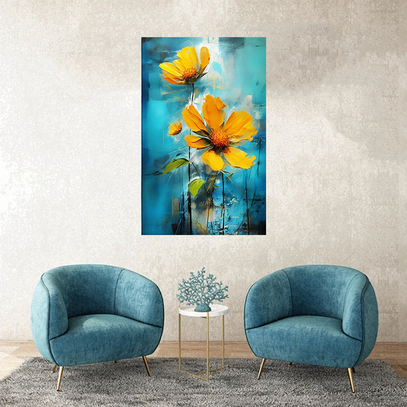 tableau  Fleur jaune - 80x120 cm