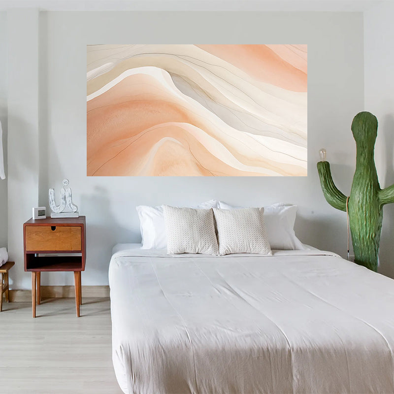 tableau feuille beige - 70x120 cm