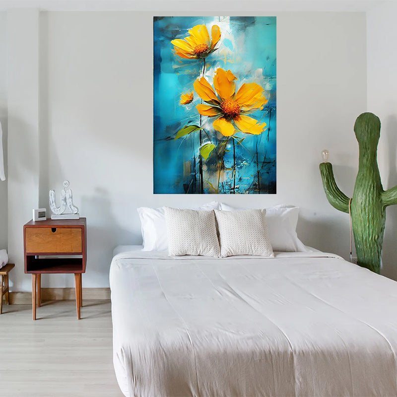 tableau  Fleur jaune - 80x120 cm
