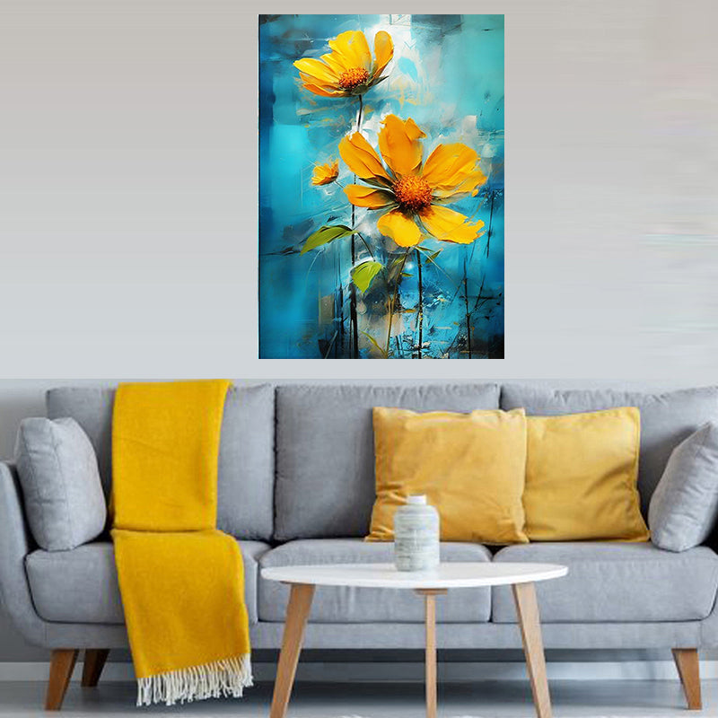 tableau  Fleur jaune - 80x120 cm