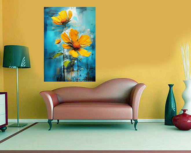 tableau  Fleur jaune - 80x120 cm