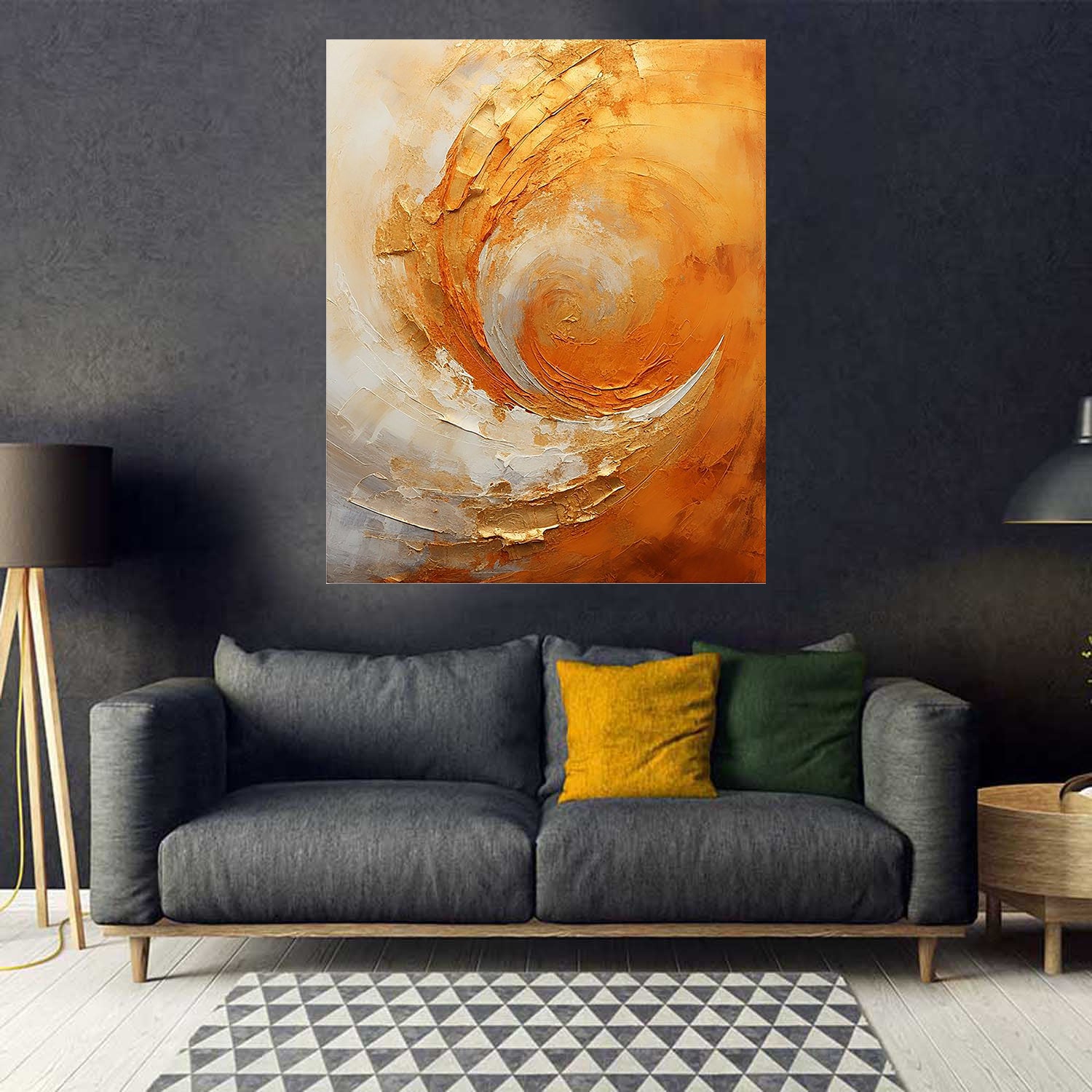 tableau vague soleil - 80 x 100 cm