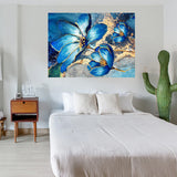 tableau rose bleu dorée - 80x120 cm