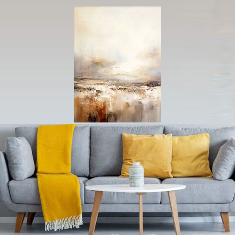 tableau aquarelle beige - 80x100 cm