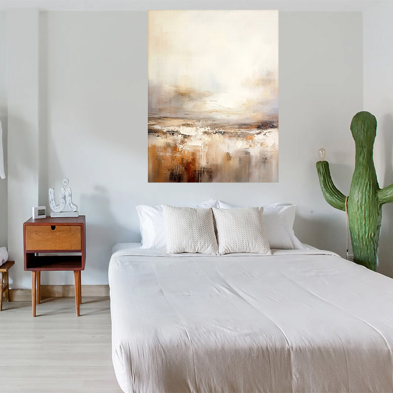 tableau aquarelle beige - 80x100 cm